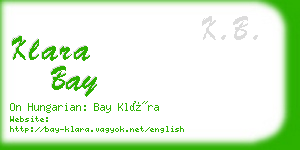 klara bay business card